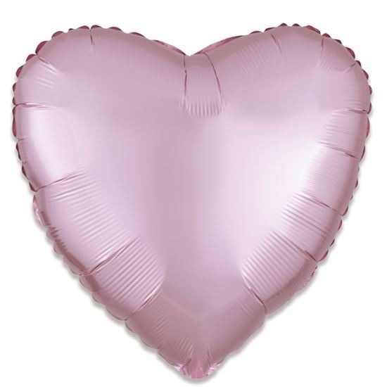 Folieballon hart satin pastelroze (43cm)